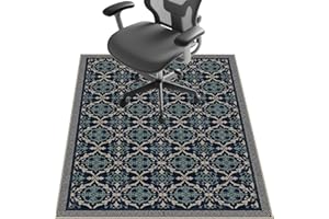 SAIKOOWA Chair Mat for Hardwood Floor,48"*36" Under Desk Mat for Rolling Computer Chair &Low Pile Carpet Floor,Anti-Slip Floor Protector for Home Office Advanced Blue ﻿
