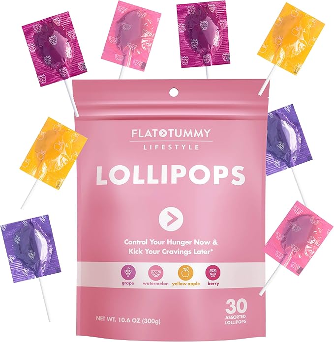 Flat Tummy Suppressant Lollipops The Best All Natural Suckers 4 Great Flavors Apple Grape Watermelon And Berry Suppress Cravings The Perfect Low Calorie Diet Candy Health Personal Care Amazon Com