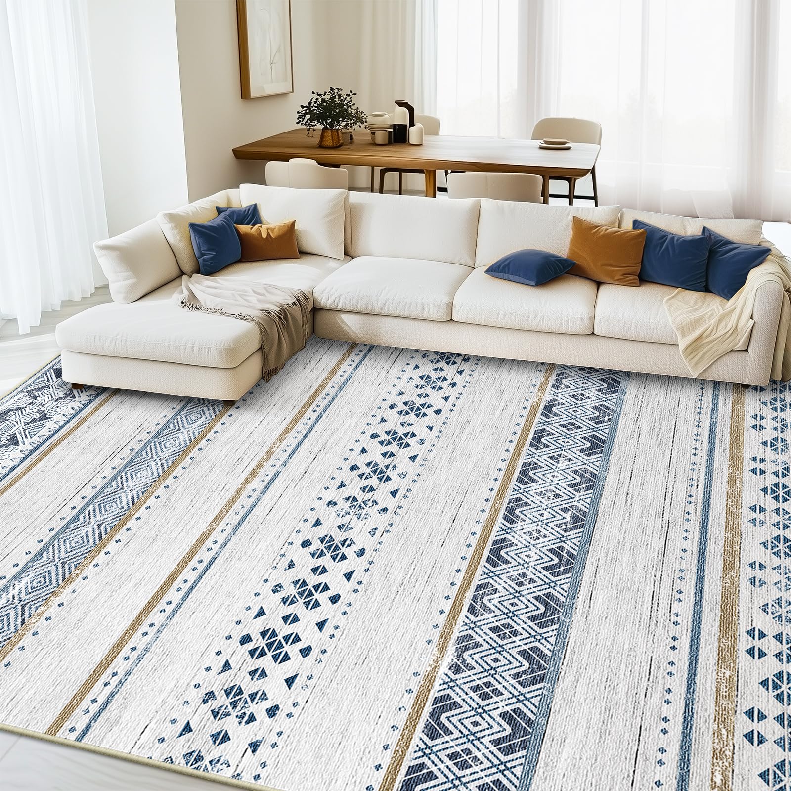 BESTSWEETIE 9x12 Area Rugs for Living Room Washable Moroccan Farmhouse ...