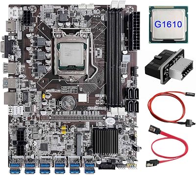 Lodokdre B75 12 Card Mining Motherboard CPU USB3.0 Adapter Cable Switch LGA1155