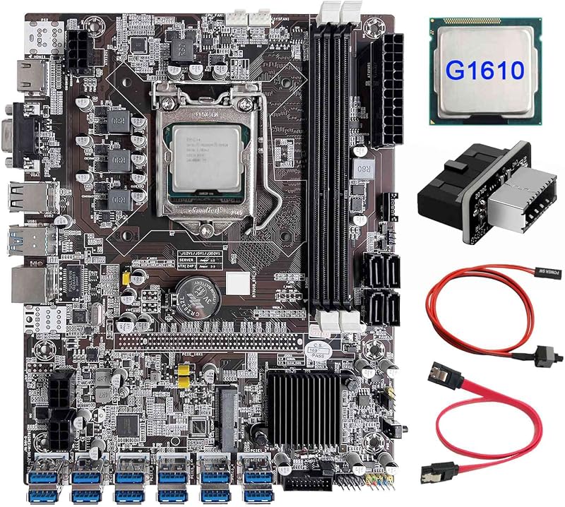 Lodokdre B75 12 Card Mining Motherboard CPU USB3.0 Adapter Cable Switch LGA1155