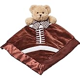 Bearington Touchdown Snuggler Plush Football Lovey Blanket - 15" Soft Velour and Satin Baby Lovey for Boys - Football Security Blanket, Infant Snuggle Toy for Nursery or Newborn
