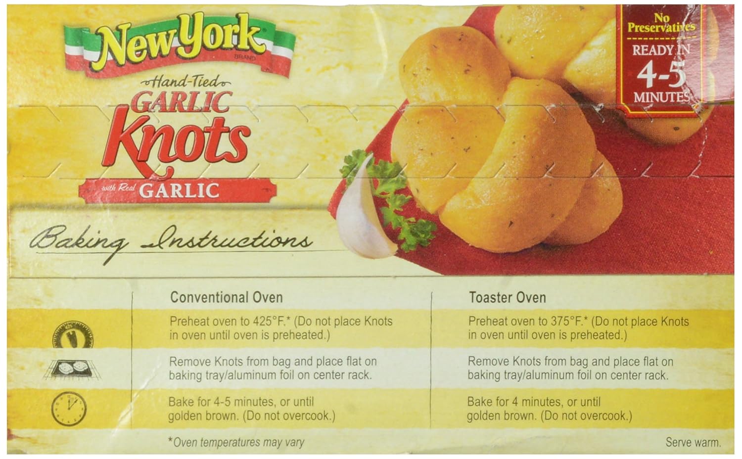 new york garlic knots cooking instructions