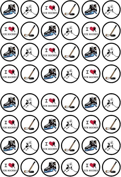 Amazon Com 48 Ice Hockey Edible Premium Thickness Sweetened