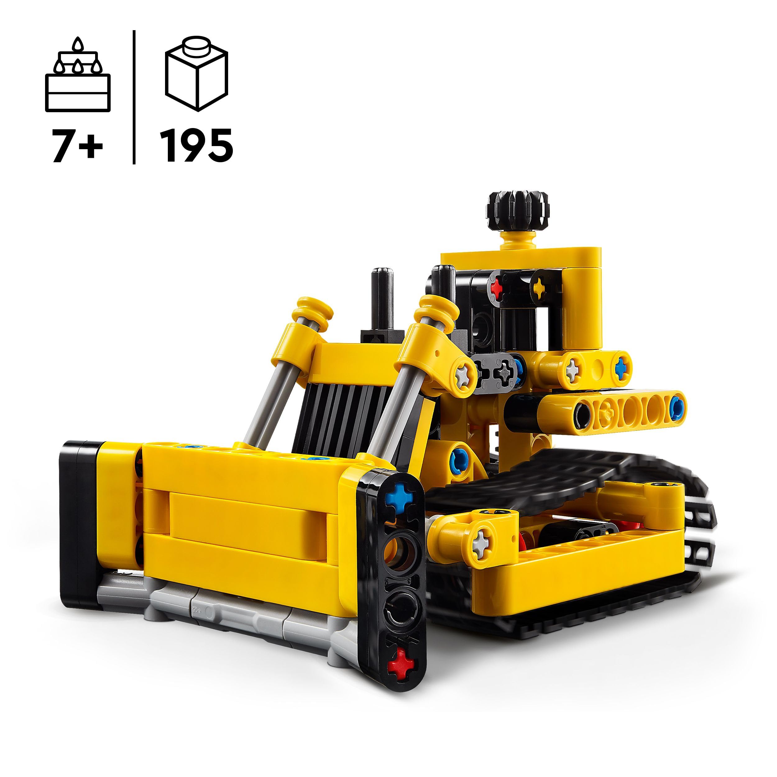 LEGO Technic Schwerlast Bulldozer, Spielzeug-Planierraupe zum Bauen, Ergänze Deine Baustelle, Konstruktionsspielzeug für Kinder, Technik-Geschenk für Jungs und Mädchen ab 7 Jahren 42163