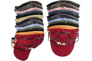 Livelab Hat Rack Wall Mount, [2-Pack] Metal Hat Organizer for Baseball Caps, Hat Storage Cap Holder Up to 30 Hat Hangers for Closet Cap Rack for Bedroom Entryway - Black