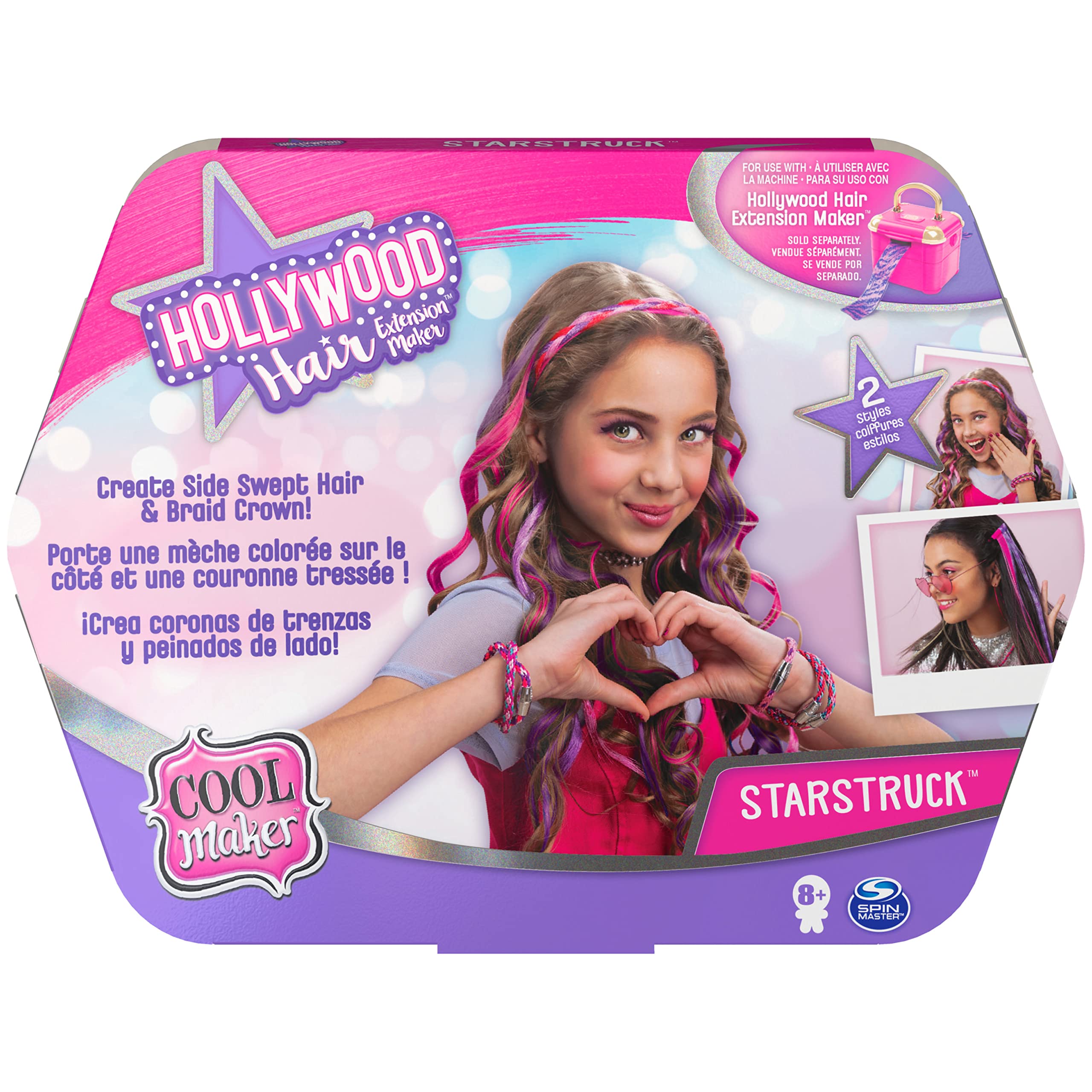 Cool MAKER, Starstruck DIY Braided Crown and Side-Swept Hair Refill for Use with Hollywood Hair Extension Maker (Styles Vary)
