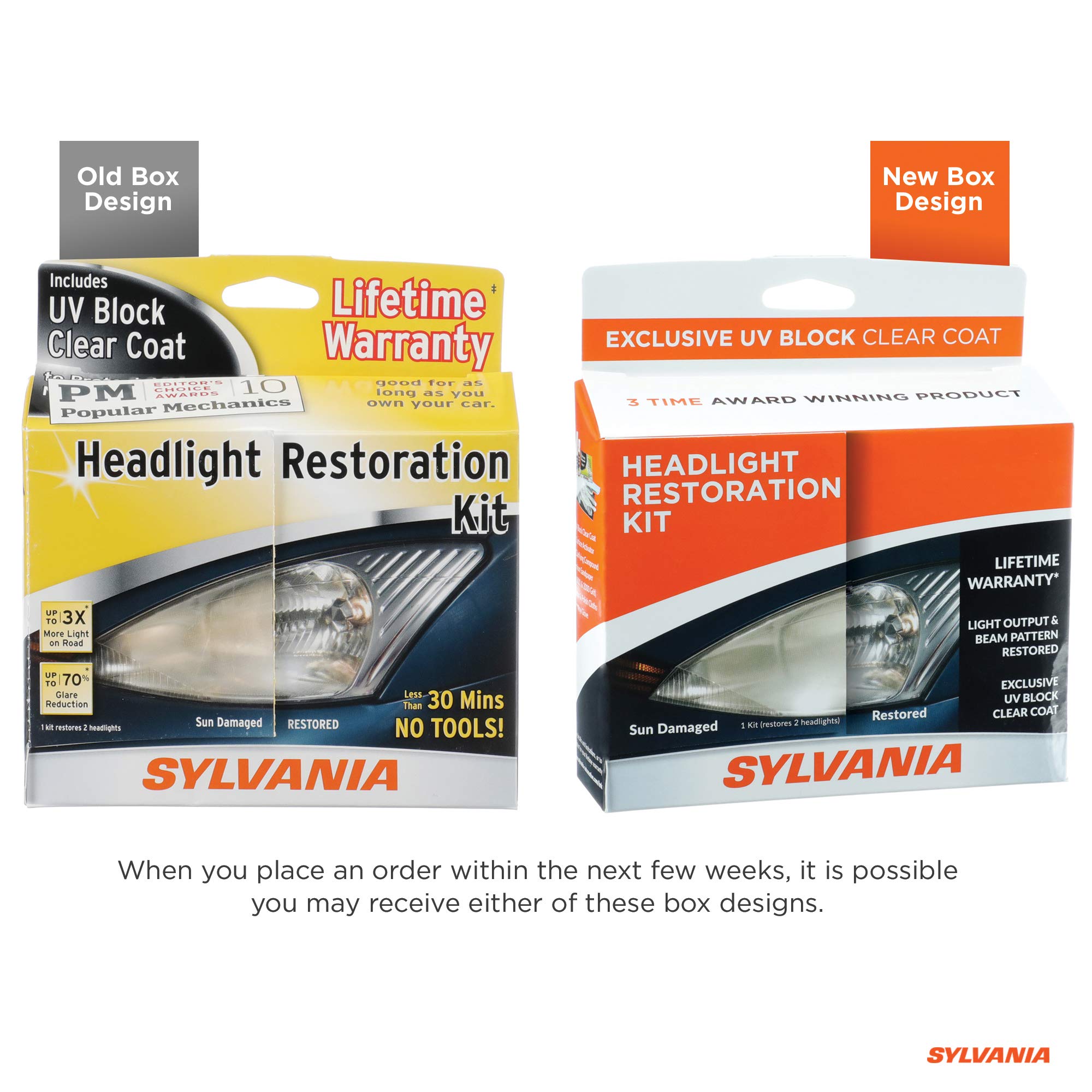 SYLVANIA Headlight Restoration Kit 3 Easy Steps to Restore Sun