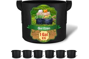 Gardzen 6-Pack 1 Gallon Grow Bags, Aeration Fabric Pots with Handles