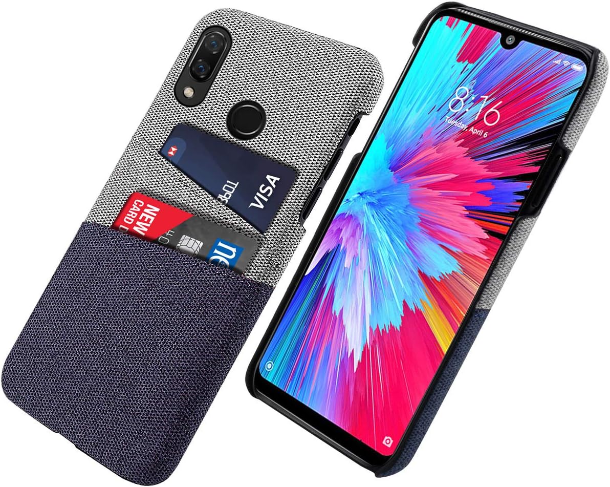 Compatible with Huawei Nova 3i Case, PU Leather Hard PC Backcover with Wallet Card Slot Holder Slim Full Protective Shockproof Anti Scratch Case Shell Blue