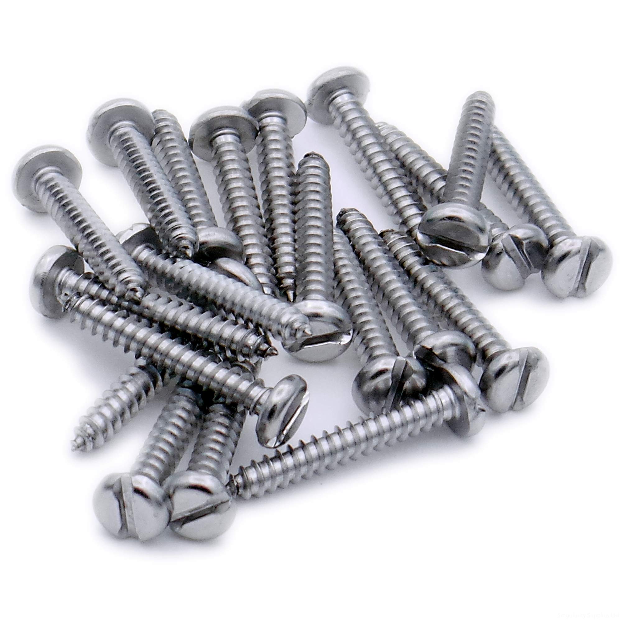 No.10 x 1.75 (4.8mm x 45mm) Slot Pan Self-Tapping Screw - Stainless Steel (A2) (Pack of 20)