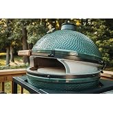 XL Pizza Wedge for Big Green Egg &ndash; Brick Oven Style Front Opening Pizza Oven Attachment &ndash; Cast Aluminum Outdoor Baking Accessory &ndash; Heat Fins Airflow Design