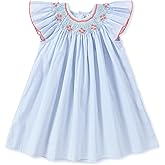 Baby Girl Smocked DressToddlers Cotton Casual Outfit Sleeveless Dresses，Sundress Princess Dress for Summer