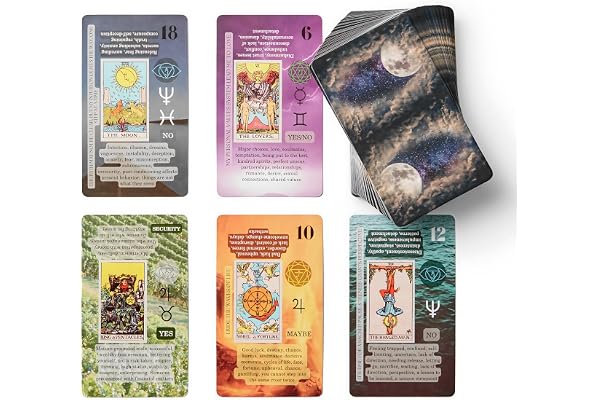 Witchy Cauldron Tarot Cards for Beginners with Meanings on Cards – 78 Card Learning Tarot Deck with Guidebook, Upright & Reve