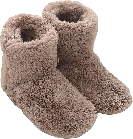 Amazon Mianshe 北欧 ルームシューズ もこもこ ルームブーツ 暖かい ボアスリッパ 男女兼用 ベージュ Lサイズ 27cmくらいまで Mianshe スリッパ 通販