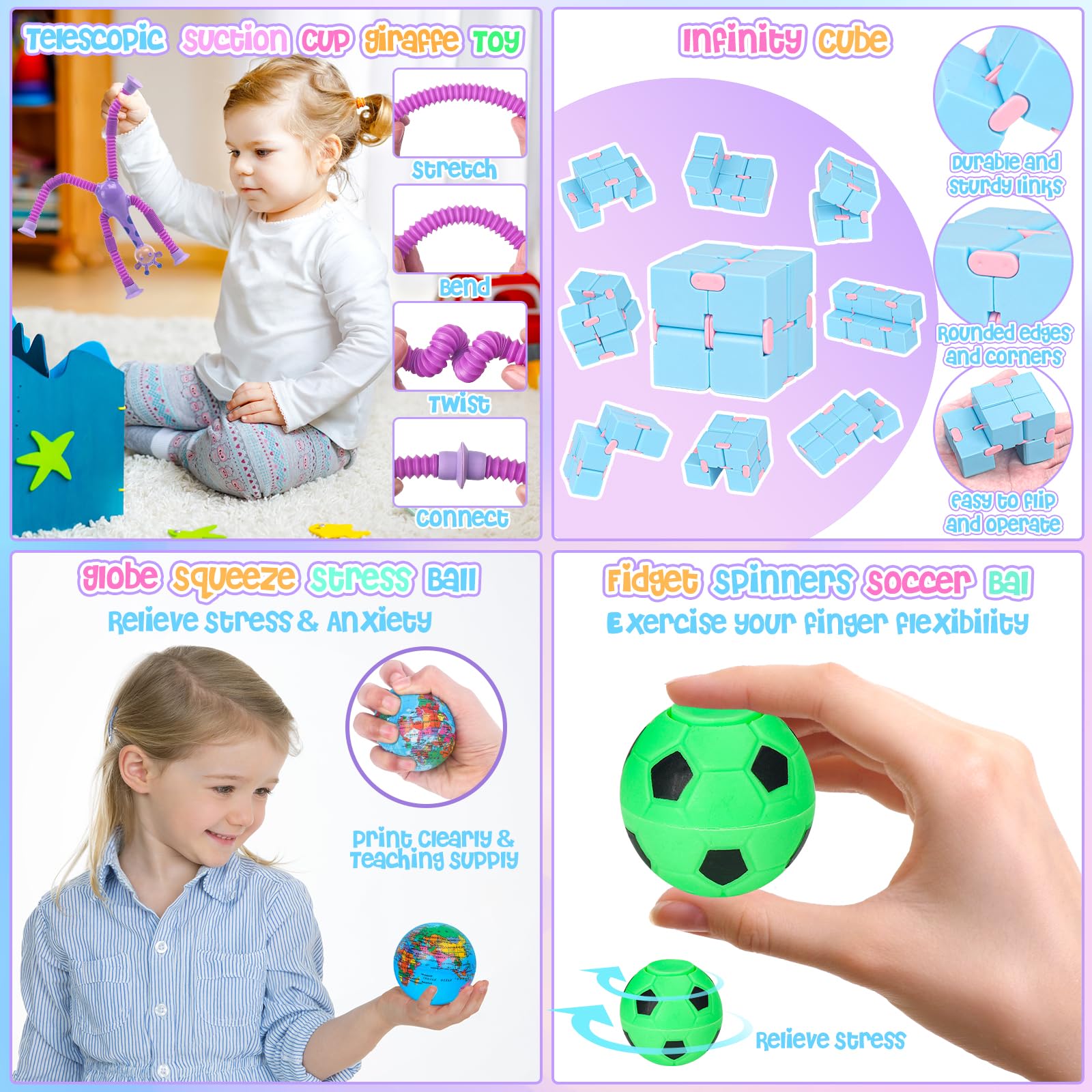 Fidget Toys, 68 Pack Party Favors for Kids, Treasure Box Toys for Classroom Prizes, Sensory Fidget Toys Carnival Prizes, Pinata Filler, Goodie Bag Stuffers Gifts for Kids Age 3 4 5 6 7 8+