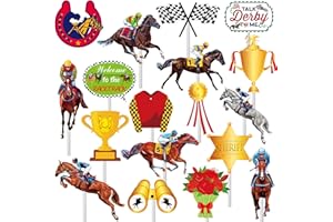 UMONI 36Pcs Horse Derby Cupcake Toppers Horse Racing Birthday Party Decorations Equestrian Baby Shower Decorations for Equestrian Horse Theme Birthday Party Supplies