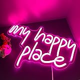 GGK My Happy Place Neon Sign LED Light up My Happy