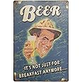 ERLOOD Beer It's Not Just for Breakfast Anymore Retro Vintage Decor Metal Tin Sign 12 X 8