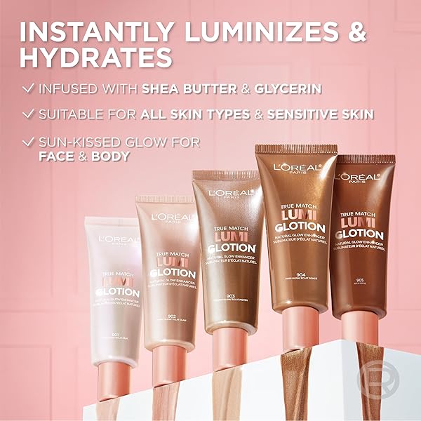 L’OREAL PARIS MAKEUP TRUE MATCH LUMI GLOTION, NATURAL GLOW ENHANCER, ILLUMINATOR HIGHLIGHTER, BRONZING DROPS FOR A SUN-KISSED GLOW, 901 FAIR