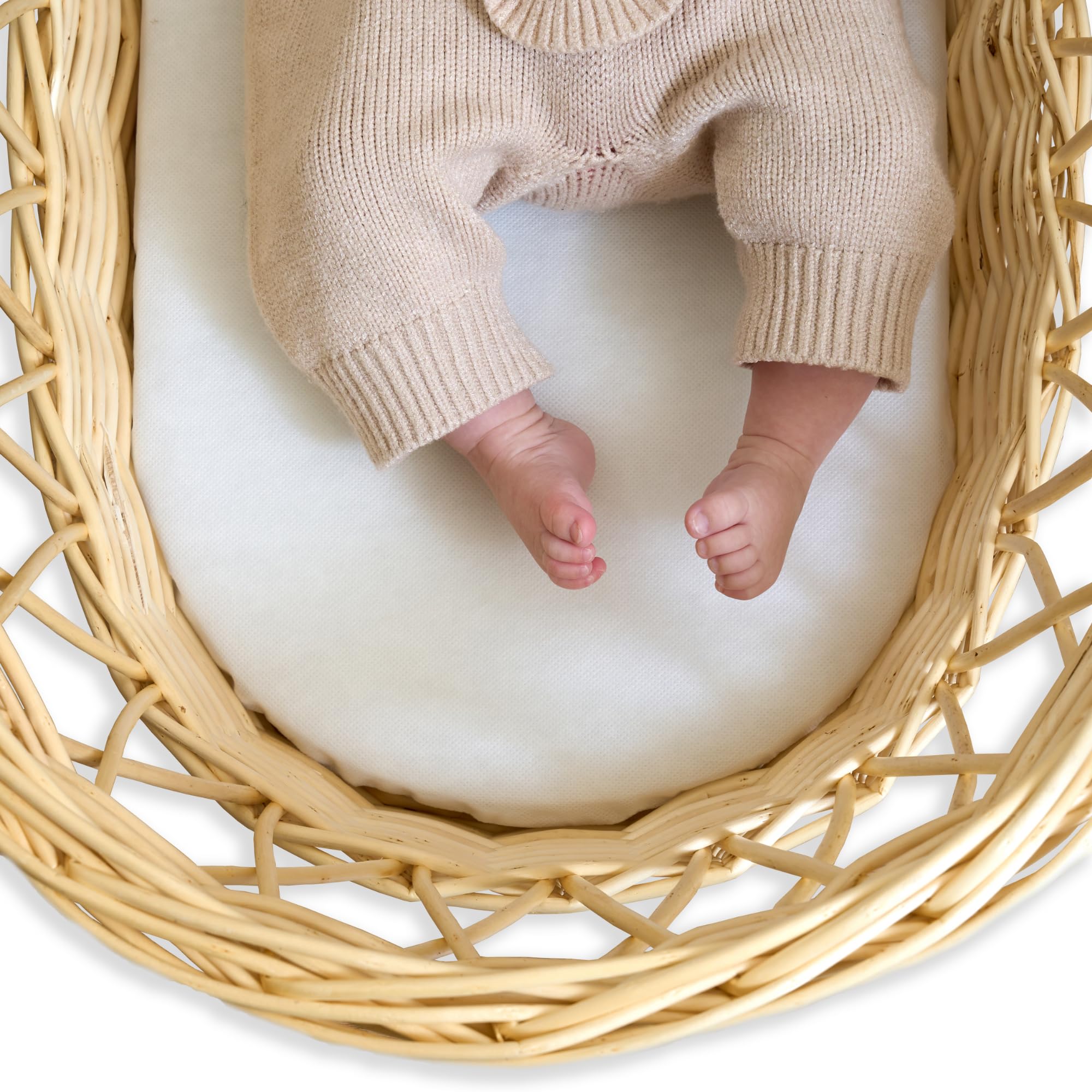 Clair de Lune Wicker Moses Basket Fibre Mattress - (65 x 28 cm)