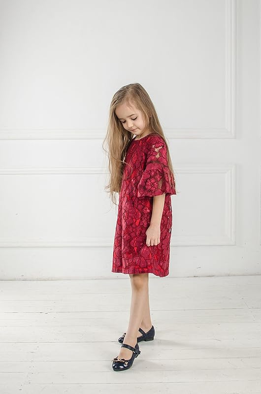 mommy and me burgundy dresses