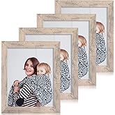 iRahmen 8x10 Picture Frame Set of 4, Smoke Gray Frame with High Definition Real Glass, 8 x 10 Wood Photo Frame for Tabletop Display and Wall Mounting