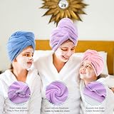 ROSSHINE 3 Pack Microfiber Hair Towel Turban 65x25 cm Anti Frizz Quick Dry view 2