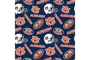 SYKEL ENTERPRISES NCAA Auburn Tigers 1178 Tone on Tone Orange/Navy/White, Fabric by the Yard