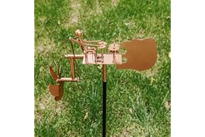 CHASEFUN Handmade Metal Drummer Windmill, Wind-Powered Kinetic Sculpture - Percussionist Music Figurine, Rockin Art Spinner for Yard, Lawn, Garden & Patio Decor, Drummer Statue Outdoor Gift