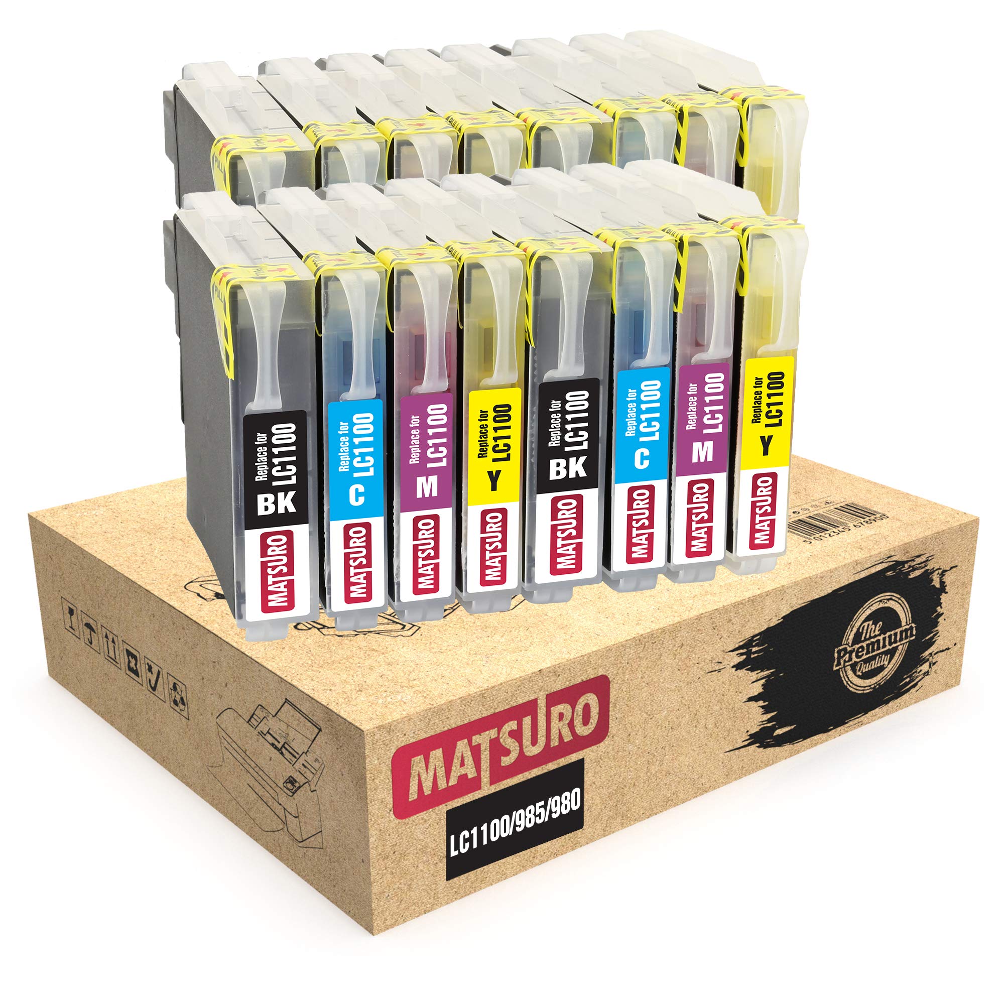 Matsuro Original | Compatible Ink Cartridges Replacement for BROTHER LC1100 LC985 (4 SETS)