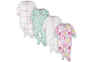 Onesies Brand baby-girls 4-pack Sleep 'N Play Footies Multi Pack