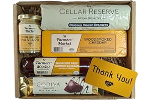 DELI DIRECT Farmers Market Charcuterie Sampler, Gourmet Meat and Cheese with Chocolate, Seasonal Gift, (Thank You)