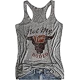 Womens Mandala Vintage Graphic Racerback Tank Tops Summer Casual Loose O-Neck Tanks Vest Vacation Classic-Fit Shirt Cami