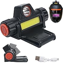 Lampe Frontale Rechargeable Pour Casque De Soudage – Double Source Lumineuse, Gradation Auto, étrier Inclu (lot De 2)
