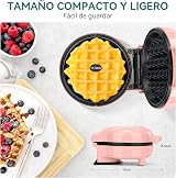SNAILAR Mini Waffle Maker 550W Pink | Nonstick, Cool Touch, Ready Light view 7