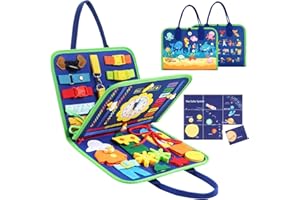 khlerox Busy Board Montessori Toy for Toddlers, Educational Learning Activity Sensory Board, Developing Sensory Toy for Fine Motor Skills, Travel Toy for Plane Car, Gift for Boys Girls