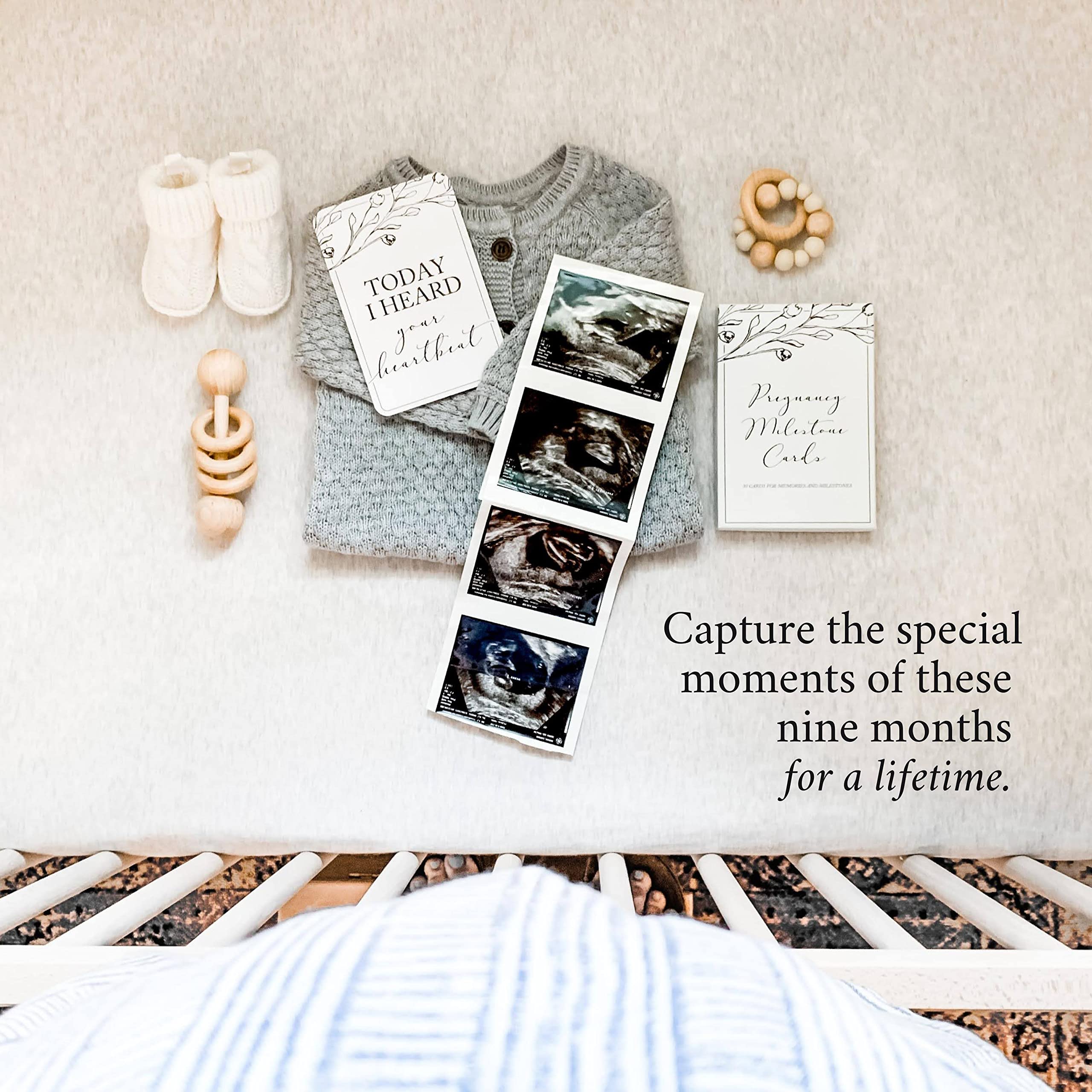 Baby Milestone Cards (19+11) - Weekly Baby Milestone Signs w/Hello World Newborn Sign, Announcement Sign - Birth Announcement Cards for New Moms