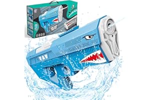 Princeplay Electric Shark Water Gun Toy for Kids - Full Auto Water Pistol Grip Guns for Kids & Adults, Automatic Water Squirt Gun with 600cc Capacity, 39ft Range, Waterproof, Rechargeable USB Battery