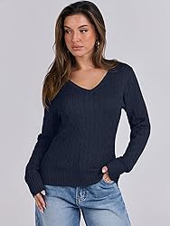 ANRABESS Womens Long Sleeve Cable Knit Sweater 2025