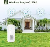 SURFOU Wireless Doorbell Waterproof Cordless 1300ft Kit 1 Button 3 Receivers view 2