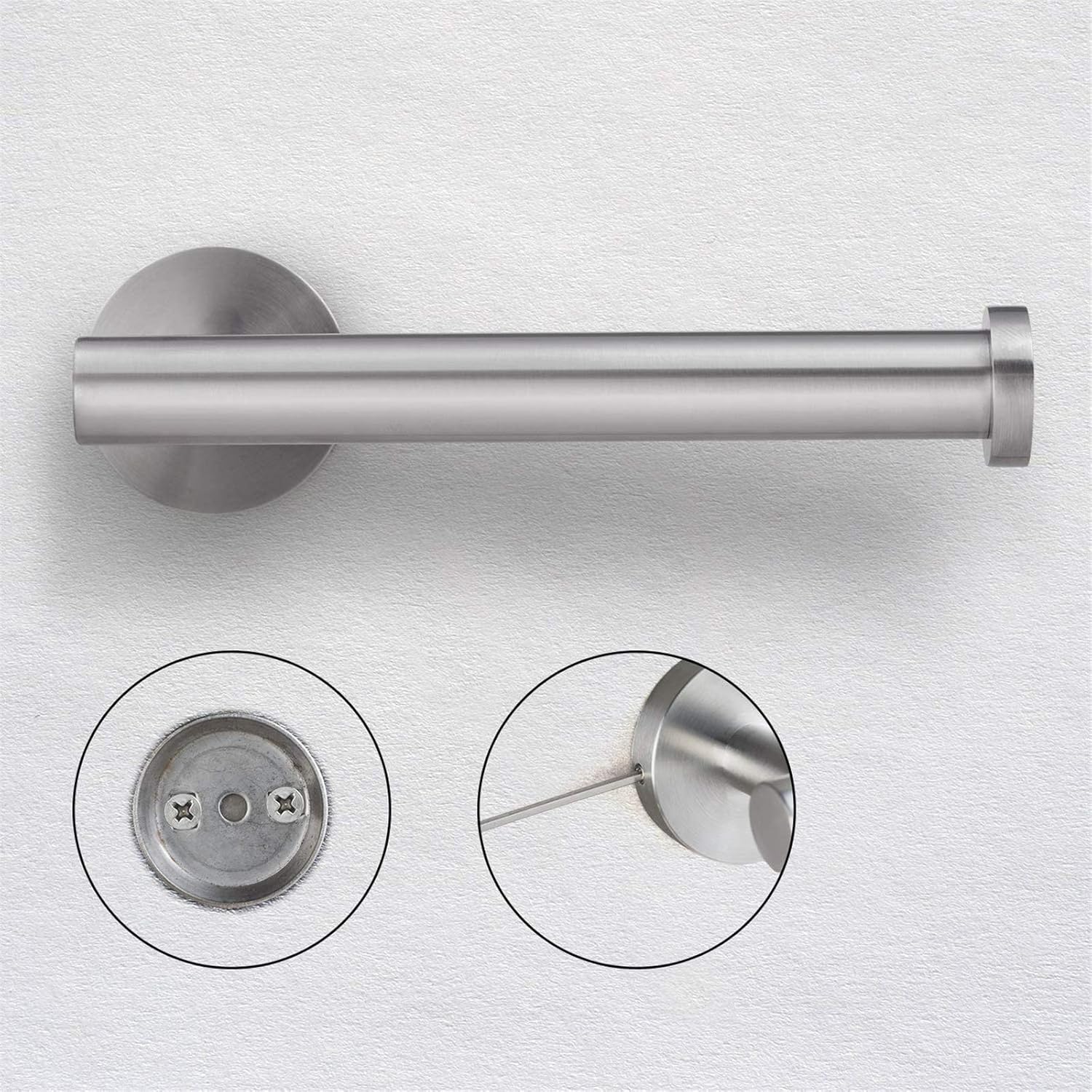 Nolimas Brushed Nickel Toilet Paper Holder SUS304 Stainless Steel Half Open Round Silver Wall Mounted Rustfree Bathroom Hotel 5 inch TP Holder Kitchen Washroom Tissue Roll Dispenser: Home & Kitchen