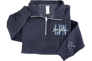 Chillever Personalized Embroidered Nurse Sweatshirt for Women, Custom Name & Specialties (ER, RN, NP, L&D), Nurse Gifts