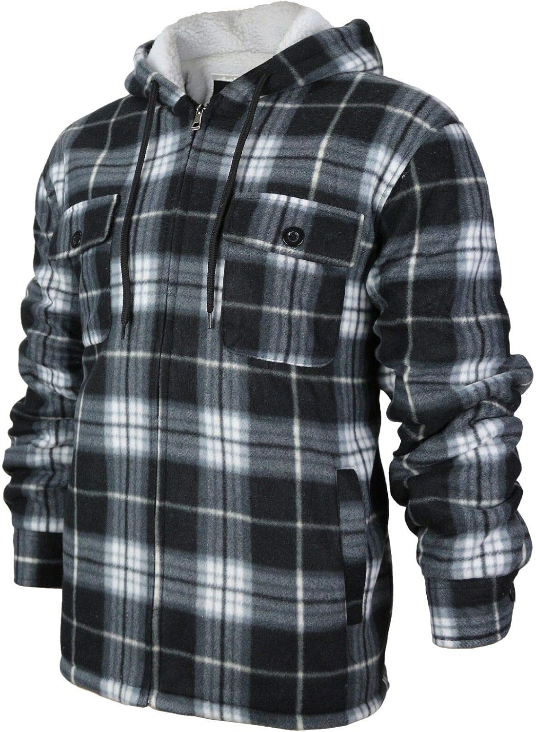 plaid zip up jacket mens