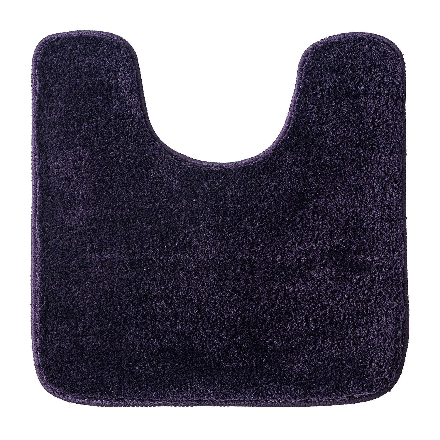 MIULEE Absorbent WC Toilet Rug Non Slip U Shape Bath Mat with High Hydroscopicity Rugs Super Soft Cozy and Shaggy Microfiber Rug Carpet for Bathroom 45x45 cm Deep Purple
