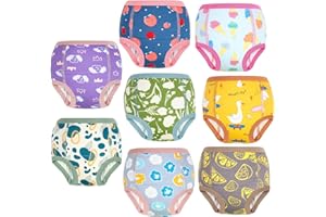MOEMOE BABY Training Underwear 8 Pack Cotton Potty Training Pants for Toddler Boys and Girls 2-7T