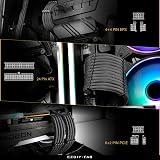 EZDIY-FAB PSU Extension Cable Kit 24Pin 8Pin to 6+2 8Pin 4+4 30cm Carbon view 6
