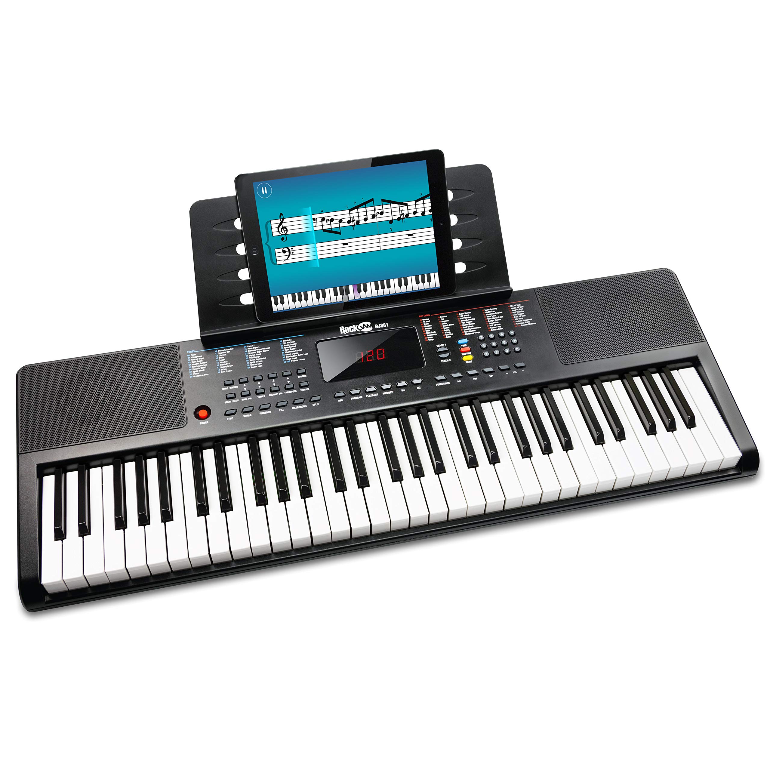 RockJam 61 Key Compact LED Keyboard Piano