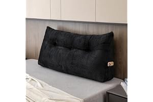 ZOEMO Large Bolster Triangular Headboard Wedge Backrest Positioning Support Bed Rest Reading Pillows Headboard Wedge Pillows for Day Bed Bunk Bed with Removable Cover