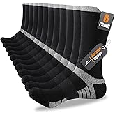 Niorasen 6 Pairs Men's Cotton Crew Work Boot Socks, Moisture Athletic Sports Socks for Hiking Running Workout